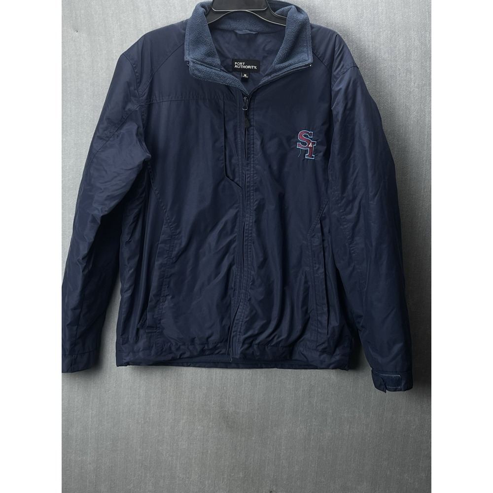 Port Authority Jacket Mens Medium Navy Blue Good Sprouts Farmers Market Fleece